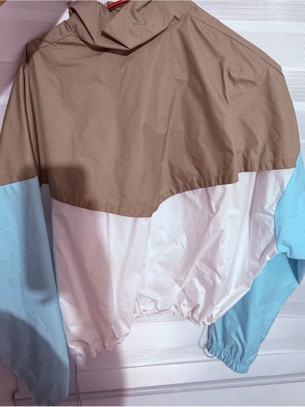Nike Kids Colorblock Rain Jacket in Brown, Turquoise & White - Picture 2 of 2